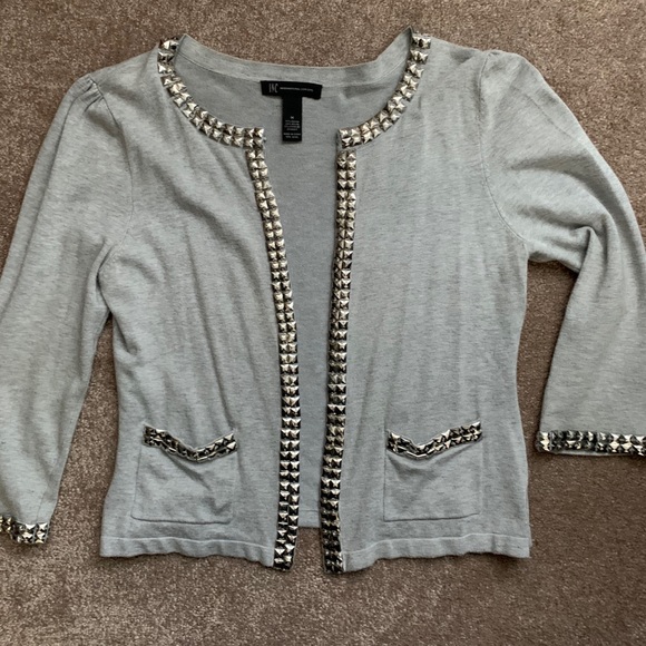 INC International Concepts gray cardigan size M - Picture 1 of 4